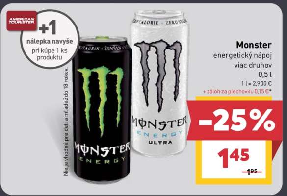 Monster energetický nápoj viac druhov