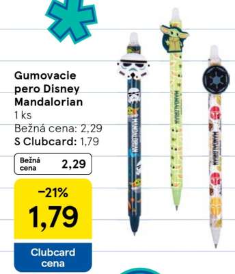 Gumovacie pero Disney Mandalorian