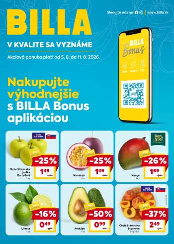 Leták Billa - 5.8.2026 - 11.8.2026.