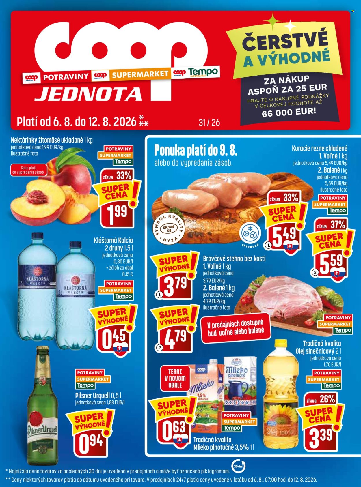 Leták COOP Jednota - 6.8.2026 - 12.8.2026. Strana 1