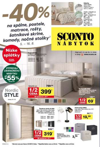 Leták Sconto nábytok - 5.8.2026 - 25.8.2026.