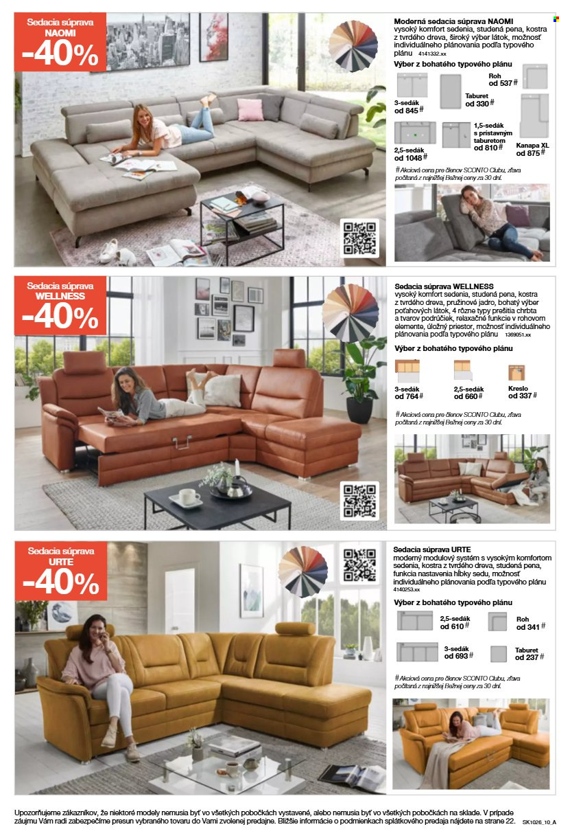 Leták Sconto nábytok - 5.8.2026 - 25.8.2026. Strana 10