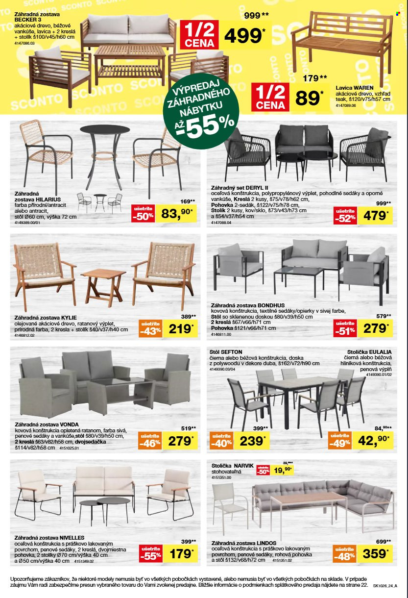 Leták Sconto nábytok - 5.8.2026 - 25.8.2026. Strana 24