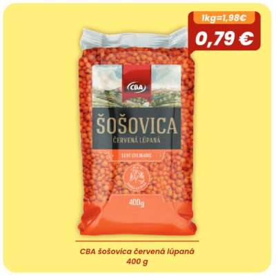CBA šošovica červená lúpaná 400 g
