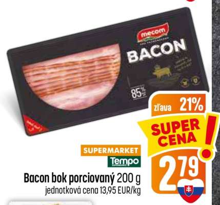 Bacon bok porciovaný 200 g