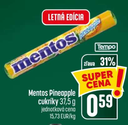 Mentos Pineapple cukríky 37,5 g