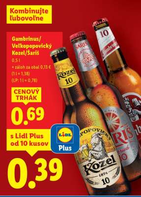 Gambrinus/Velkopopovický Kozel/Šariš