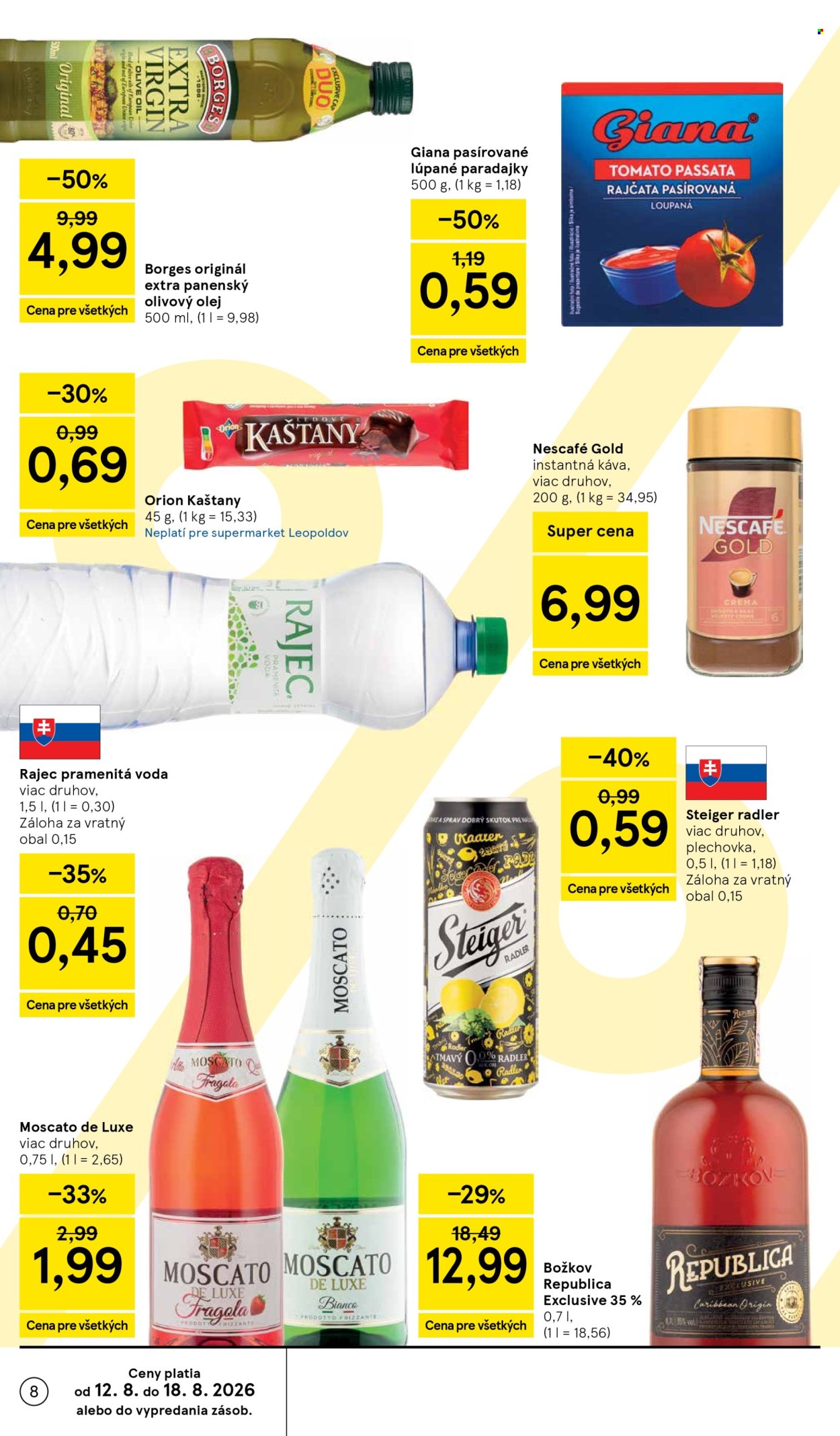 Leták TESCO supermarket - 12.8.2026 - 18.8.2026. Strana 8