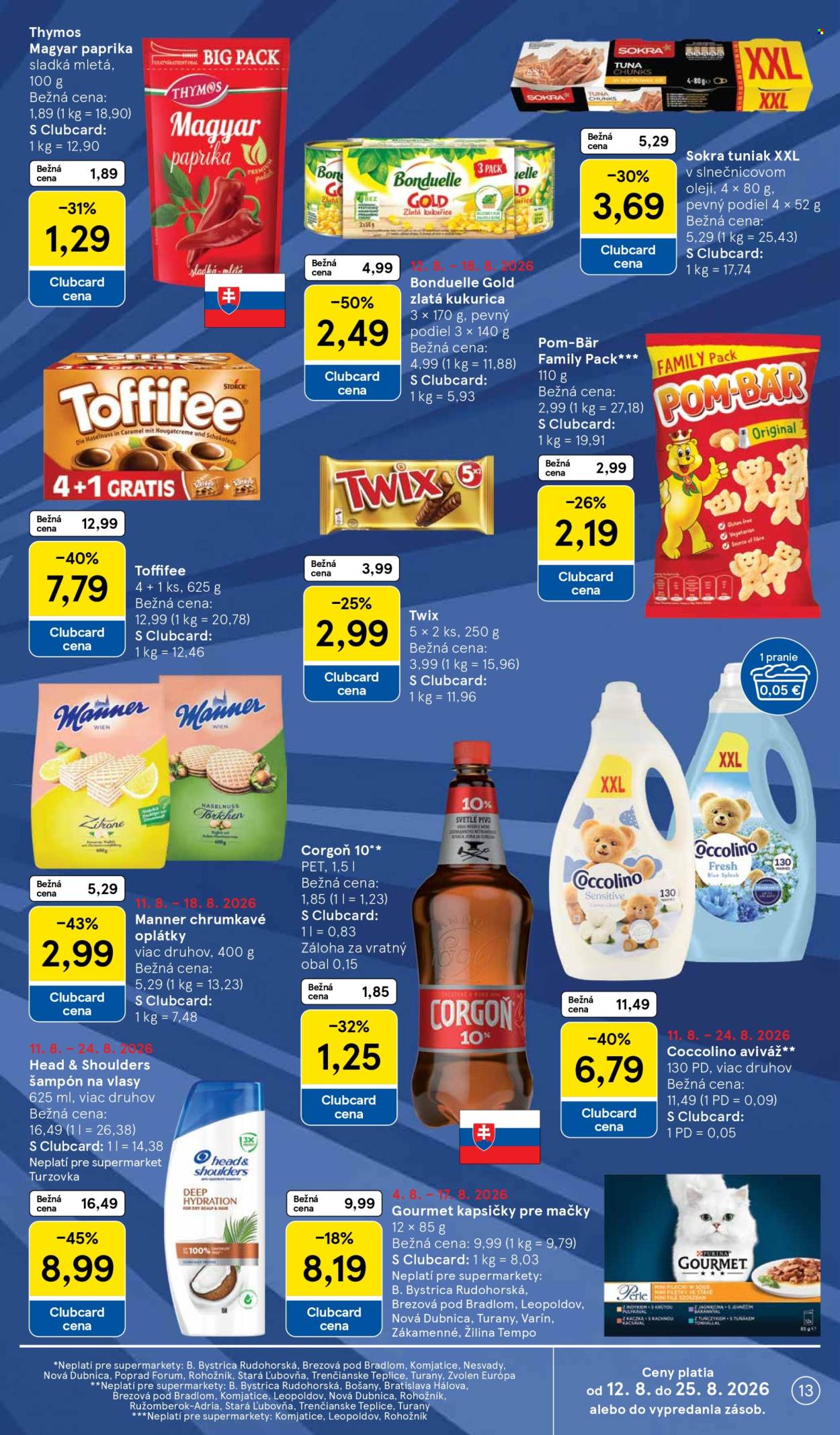 Leták TESCO supermarket - 12.8.2026 - 18.8.2026. Strana 13