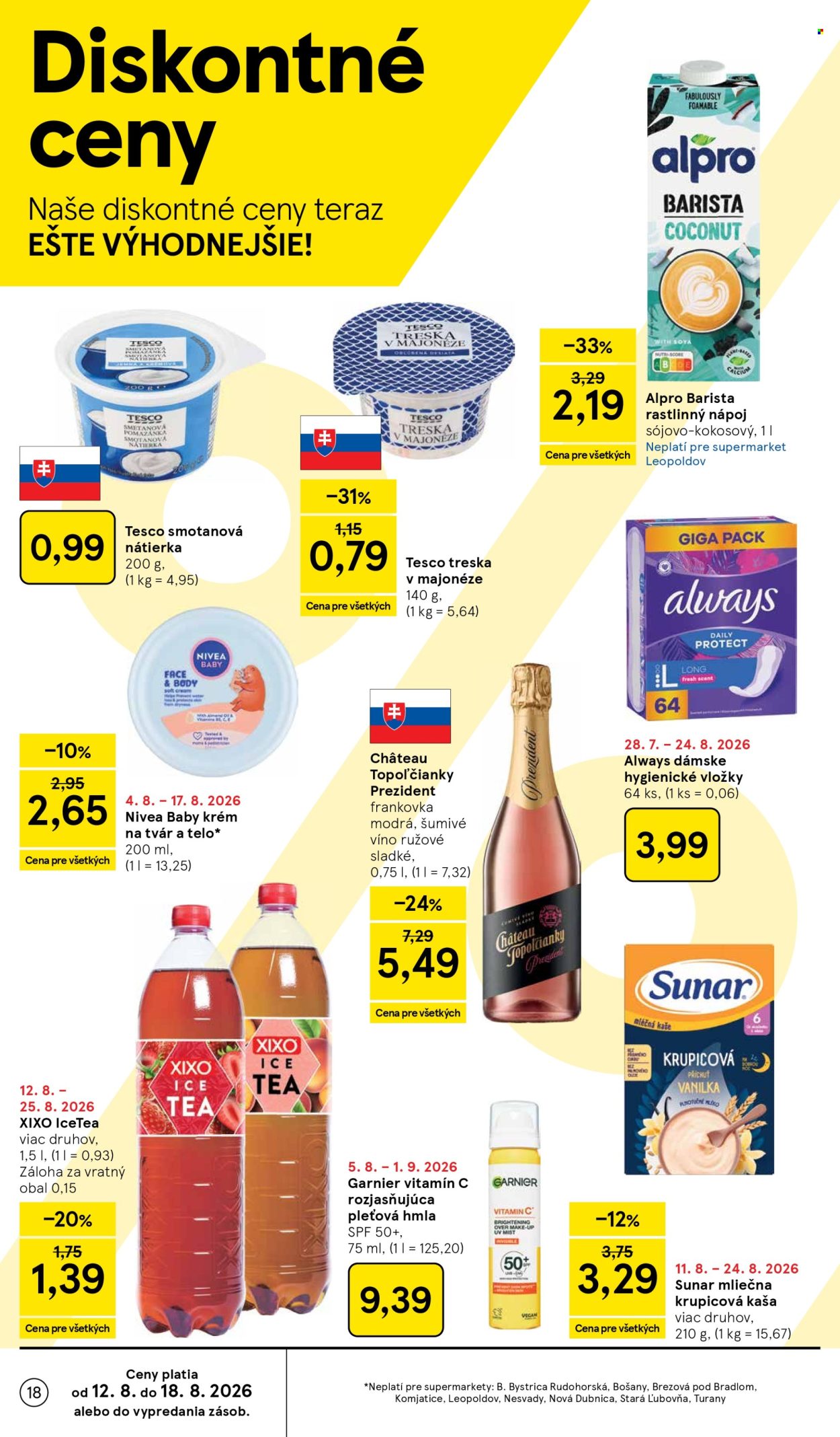 Leták TESCO supermarket - 12.8.2026 - 18.8.2026. Strana 18