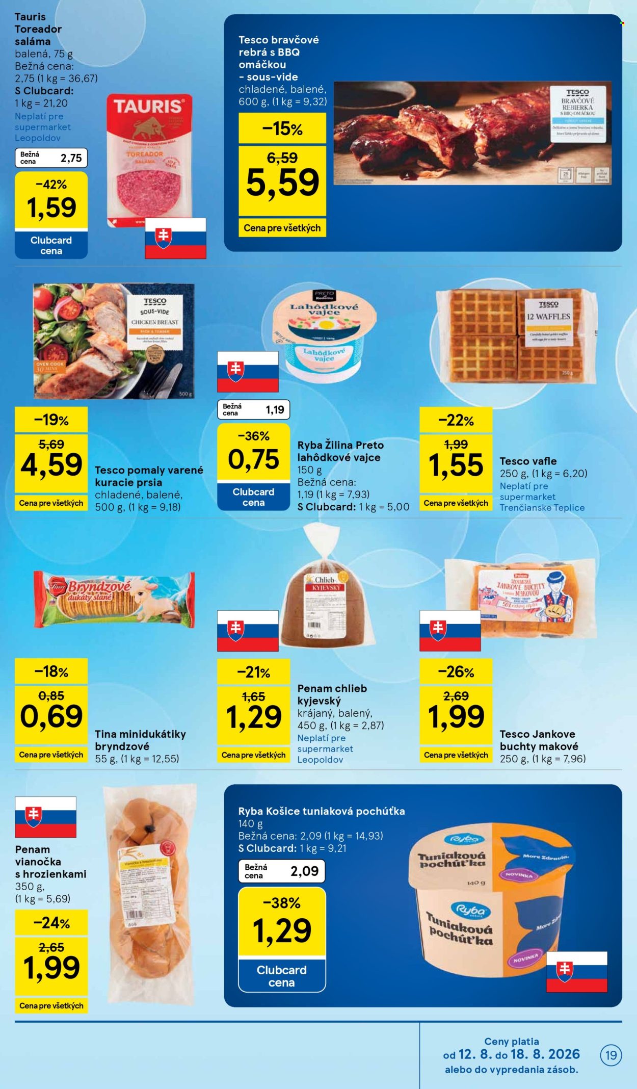 Leták TESCO supermarket - 12.8.2026 - 18.8.2026. Strana 19