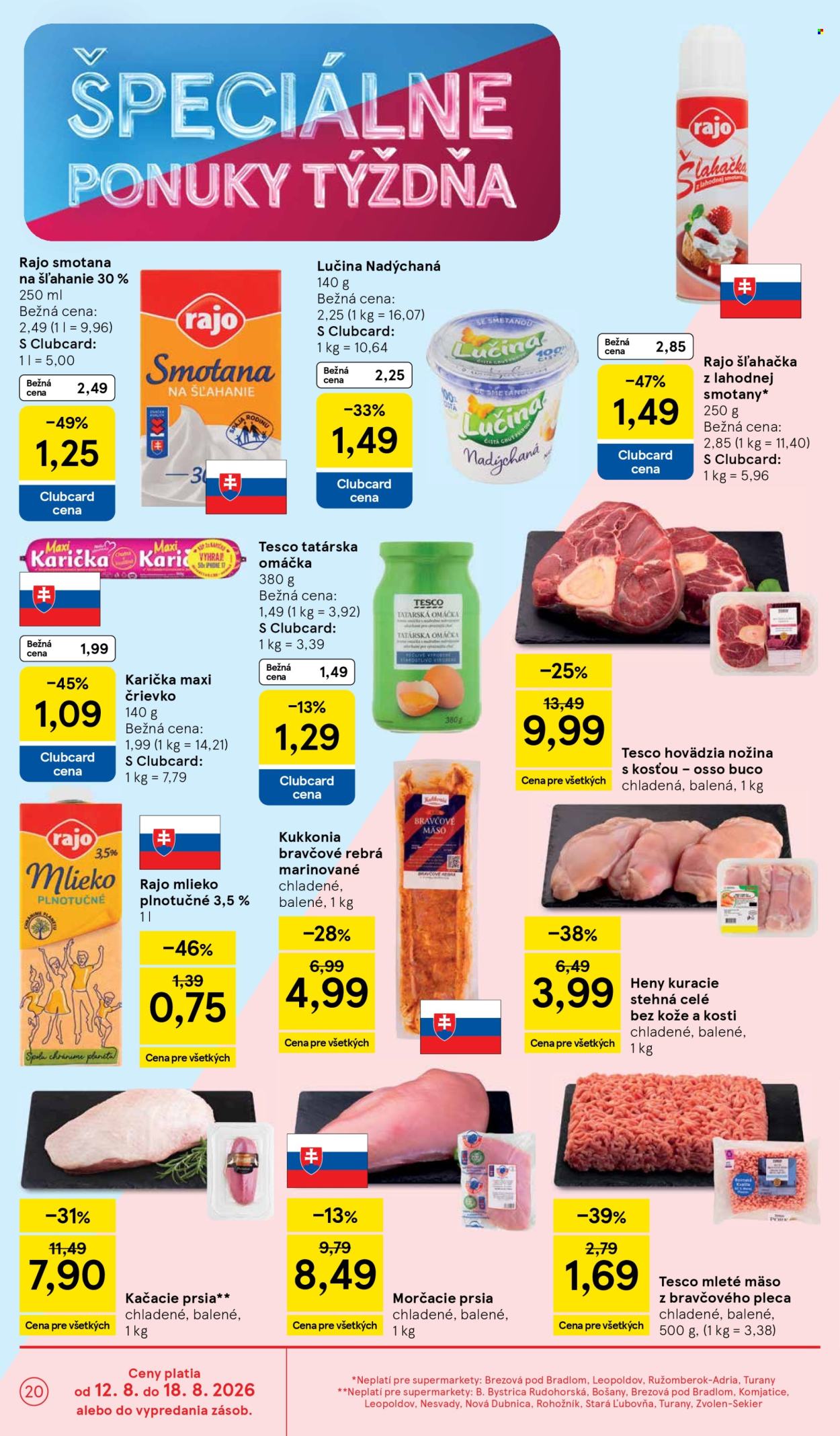 Leták TESCO supermarket - 12.8.2026 - 18.8.2026. Strana 20