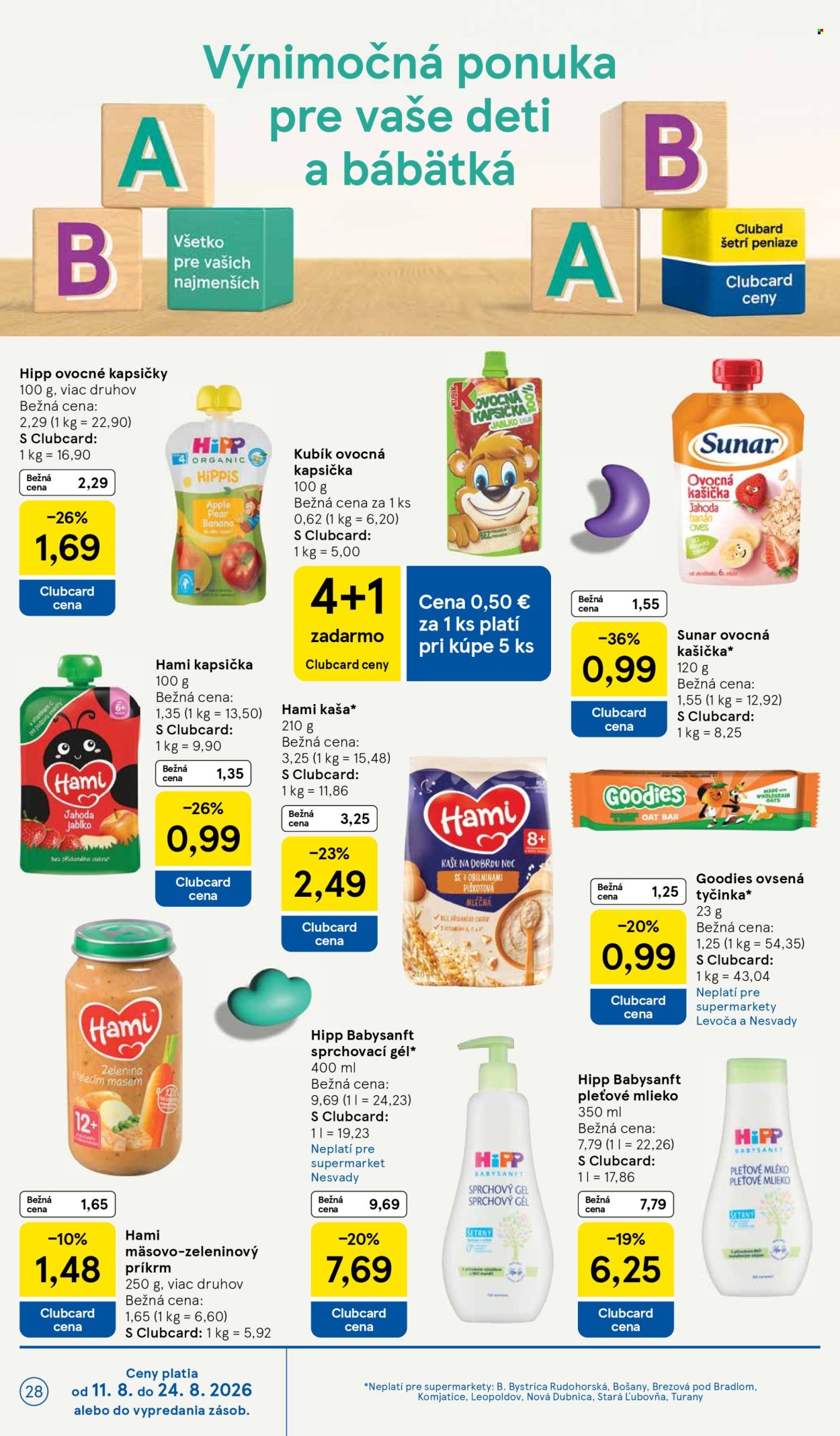 Leták TESCO supermarket - 12.8.2026 - 18.8.2026. Strana 28