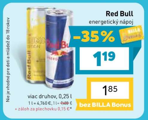 RED BULL ENERGETICKÝ NÁPOJ