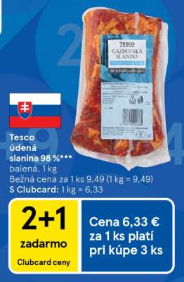 Tesco údená slanina 98 %