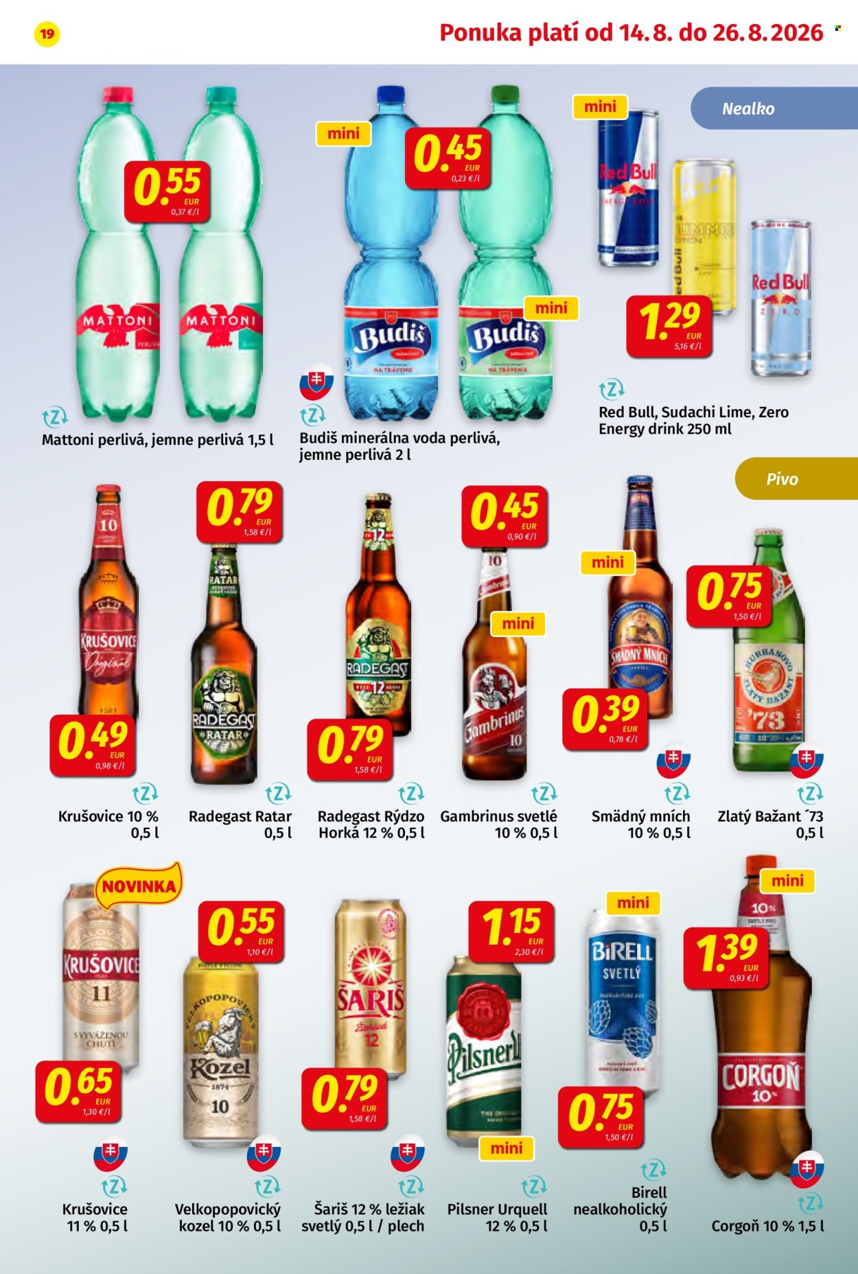 Leták Potraviny KORUNA - 14.8.2026 - 26.8.2026. Strana 19