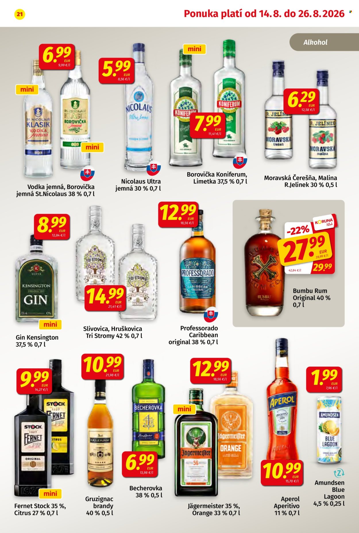 Leták Potraviny KORUNA - 14.8.2026 - 26.8.2026. Strana 21