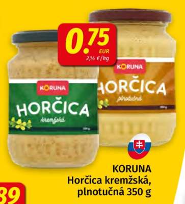 KORUNA Horčica kremžská, plnotučná 350 g