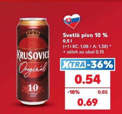 Svetlé pivo 10 % 0,5 l