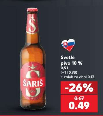 Svetlé pivo 10 % 0,5 l