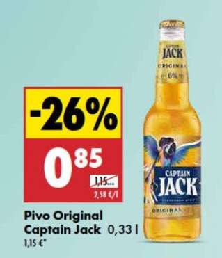 Pivo Original Captain Jack 0,33 l