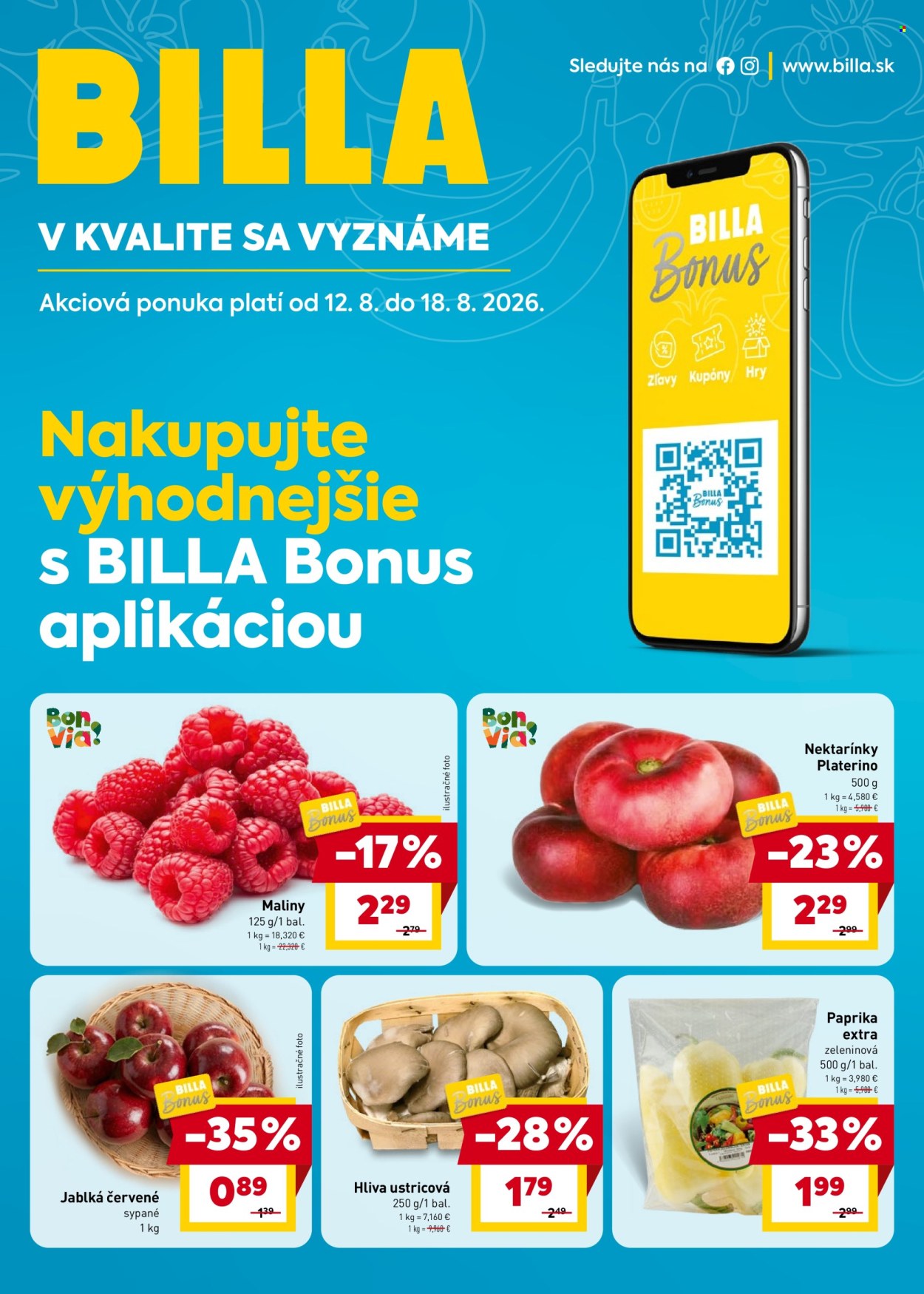 Leták Billa - 12.8.2026 - 18.8.2026. Strana 1