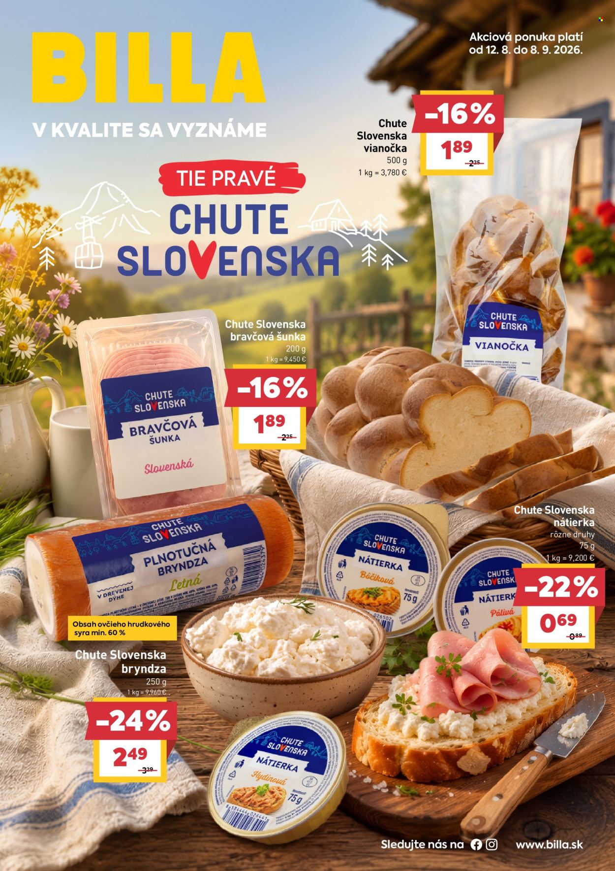 Leták Billa - 12.8.2026 - 8.9.2026. Strana 1