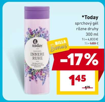 Today sprchový gél rôzne druhy