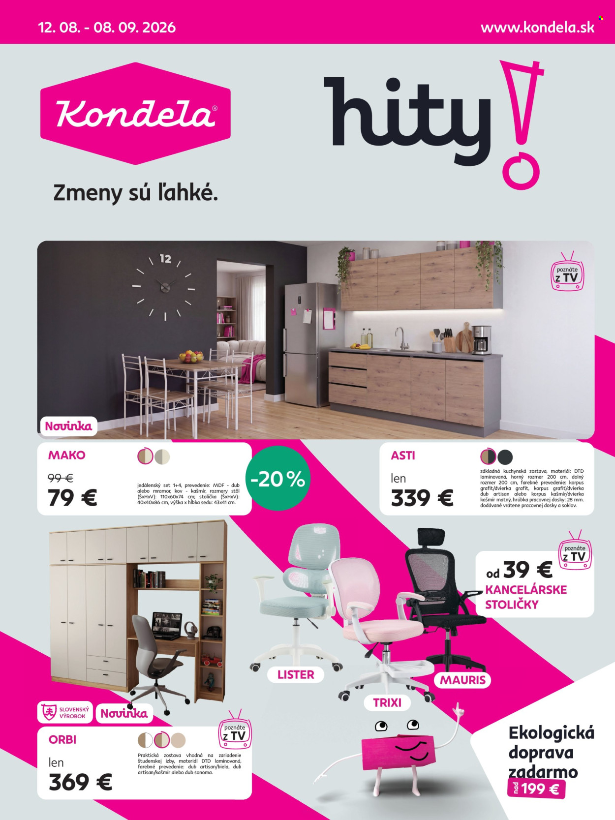 Leták Kondela - 12.8.2026 - 8.9.2026. Strana 1