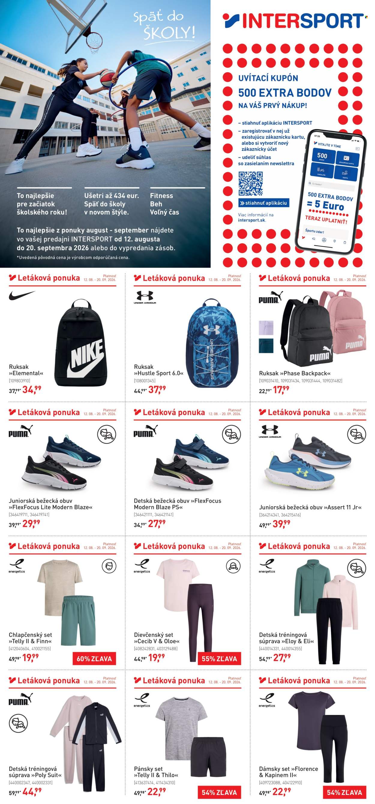 Leták Intersport - 12.8.2026 - 20.9.2026. Strana 1