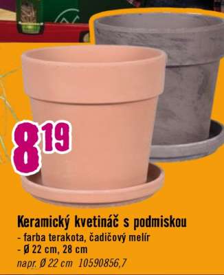 Keramický kvetináč s podmiskou