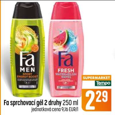 Fa sprchovací gél 2 druhy 250 ml