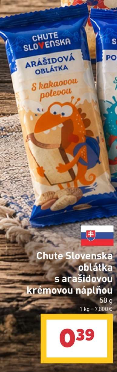 Chute Slovenska oblátka s arašidovou krémovou náplňou