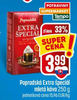 Popradská Extra špeciál mletá káva 250 g