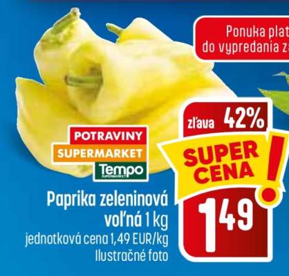 Paprika zeleninová voľná 1 kg