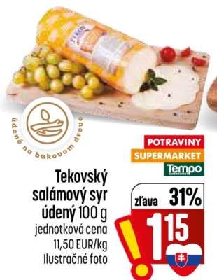 Tekovský salámový syr údený