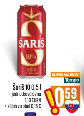 Šariš 10% 0,5 l