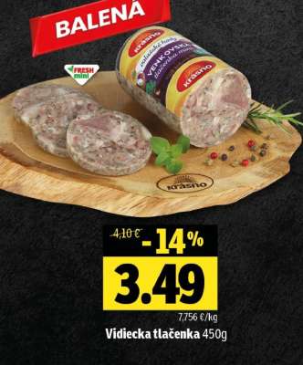 Vidiecka tlačenka 450g
