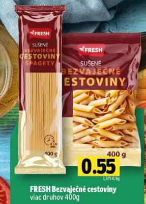 FRESH Bezvaječné cestoviny