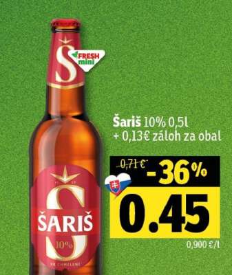 Šariš 10% 0,5l