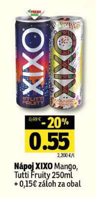 Nápoj XIXO Mango, Tutti Fruity
