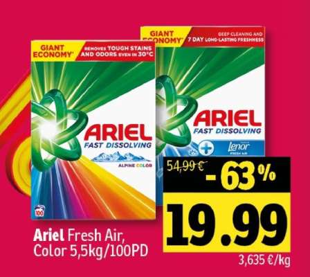 Ariel Fresh Air, Color 5,5kg/100PD