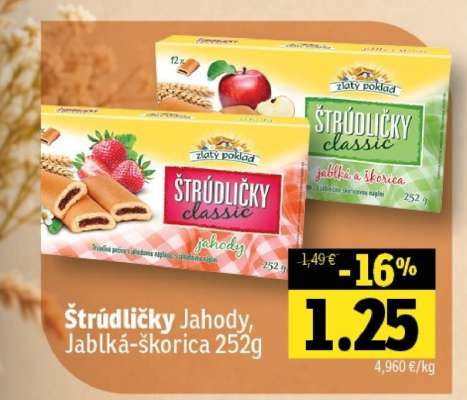 Štrúdličky Jahody, Jablká-škorica 252g