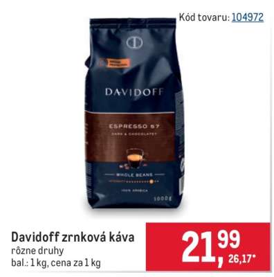 Davidoff zrnková káva