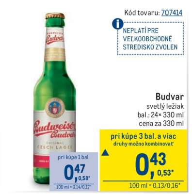 Budvar svetlý ležiak