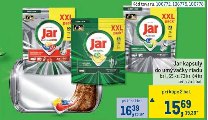 JAR KAPSULY DO UMÝVAČKY RIADU
