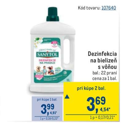 Dezinfekcia na bielizeň s vôňou