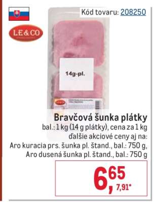 Bravčová šunka plátky