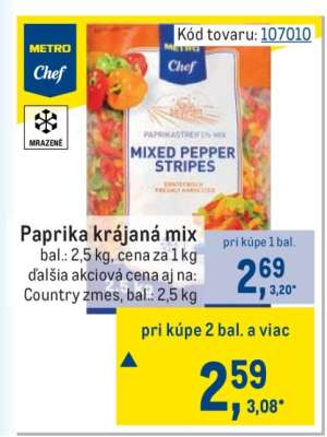 Paprika krájaná mix