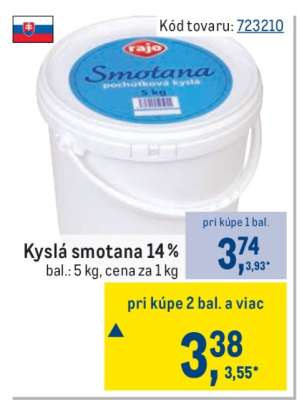 Kyslá smotana 14 %